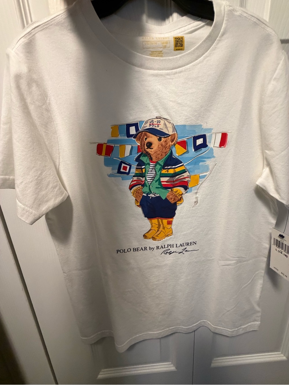 Polo by Ralph Lauren White Polo Bear Graphic Tee & Shorts